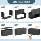 PatioZen 75 Gallon Resin Deck Box, Space-Saving Weatherproof Outdoor Storage Box - Image 6