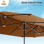 13 ft Large Double-Sided Patio Umbrella, Outdoor Umbrella, Tawny | HERA'S - Image 4