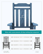 SERWALL HDPE Oversized Outdoor Rocking Chairs Set of 2, Patio Rocker, All - Image 4