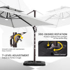 10x10 FT Outdoor Cantilever Patio Umbrella - Image 6