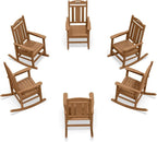 Oversized Outdoor Rocking Chairs Set of 6, 380lbs Heavy-Duty Large Patio Rocker by CIOKEA