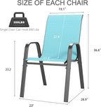 Outdoor Patio Chairs Set of 4 Stackable Dining Chairs All-Weather Textilene - Image 2