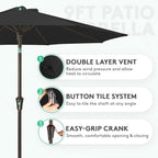 JEAREY 9FT Outdoor Patio Umbrella, Market Umbrella, Tilt & Crank UV Protection - Image 2