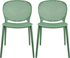 2xhome Set of 2 Patio Dining Chairs | Modern Stackable Outdoor Pool Side Chair by 2xhome