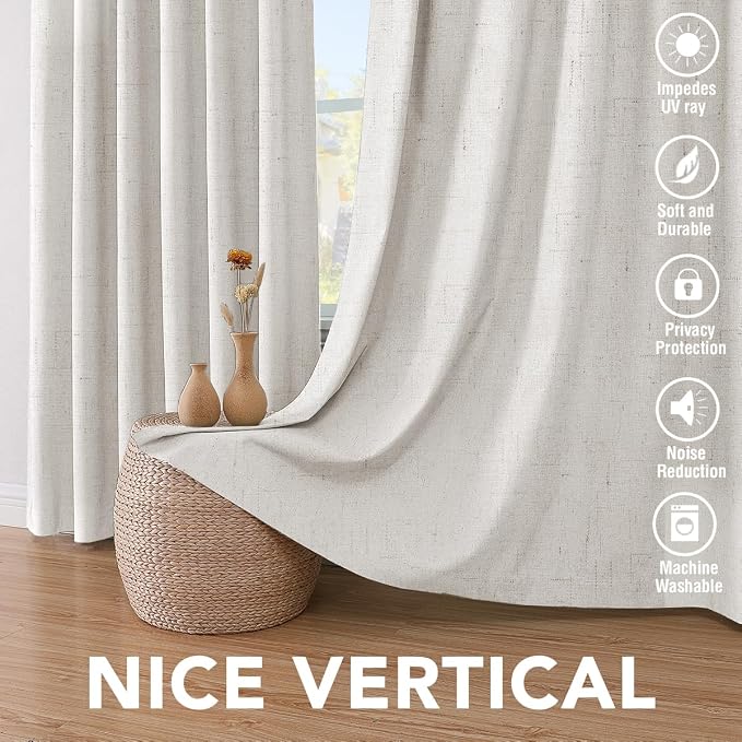 H.VERSAILTEX Sliding Door Curtains, Linen 100% Blackout Curtains Durable Thick - Image 7