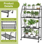 VyGrow 4 Tier Plant Stand with Wheels, Plant Shelf - Image 6
