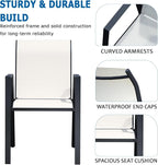 Outdoor Patio Chairs Set of 8, Oyster Beige Stackable Outdoor Chairs, - Image 5