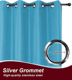 Grommet Outdoor Curtains for Patio Waterproof 8 Pcs 54x95 In Teal | - Image 2