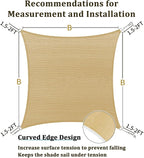 Shade&Beyond 5'x5' Sun Shade Sail Canopy Square, UV Block Breathable Curved - Image 5