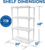 Gracious Living 4 Pack Light Duty Storage Shelves, Knect-A-Shelf 4-Shelf - Image 3