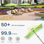 6.5' x 10' Rectangular Patio Umbrella Large Outdoor Market Umbrella w/UV - Image 6