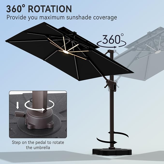 10' X 13' Cantilever Patio Outdoor Umbrella - Image 5
