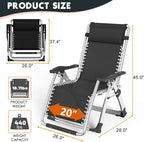 MOPHOTO Zero Gravity Chair, Outdoor Padded Lounge Chair - Image 2
