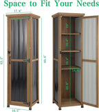 Tall Outdoor Storage Cabinet, Weatherproof Wooden Garden Potting Bench - Image 4