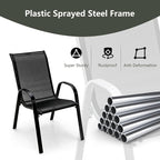 Giantex Patio Chairs Set of 4, Stackable Outdoor Dining Chairs - Image 6