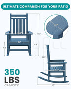 SERWALL Outdoor Rocking Chair Set of 8, Patio Rocking Chairs - Image 3