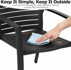 Outdoor Stackable Chairs Set of 2, All-Weather Patio Dining Chairs | Aluminum - Image 7