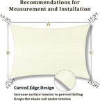 Shade&Beyond 5'x12' Sun Shade Sail Canopy Rectangle, UV Block Breathable Curved - Image 5
