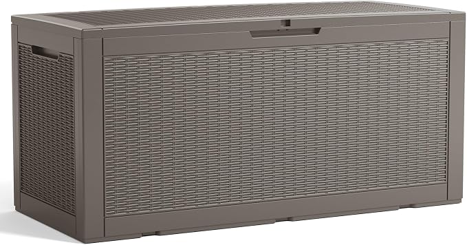 120 Gallon Outdoor Deck Box, Resin Waterproof Storage Box by KFY