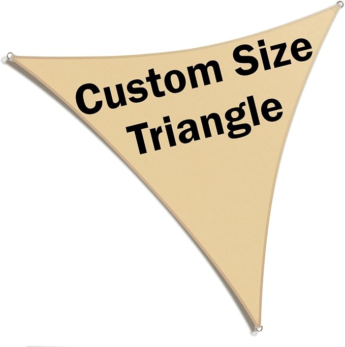 Custom Size Order to Make Sun Shade Sail UPF50 Triangle Canopy Mesh Fabric UV by ShadeMart