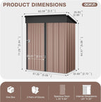 Aoxun 4.9x2.9 FT Outdoor Storage Shed - Image 2