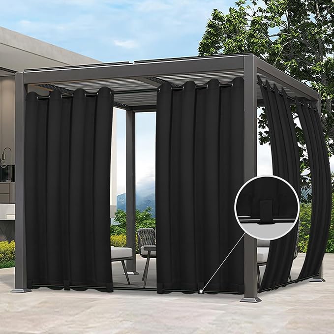 Easy-Going Outdoor Curtains for Patio 1 Panel, 54x120 inch, Weatherproof by Easy-Going