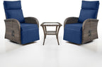 Dual-Adjust Swivel Outdoor Recliner Chair Set of 3 by Belord