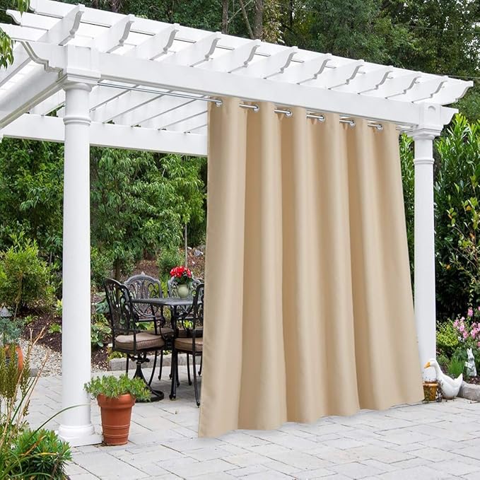 NICETOWN Outdoor Curtain for Patio Waterproof 108 inch Extra Long, Rustproof by NICETOWN