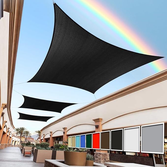 Royal Shade 17' x 19' Black Rectangle Square Sun Shade Sail Order to Make by RoyalShade
