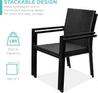 Best Choice Products Set of 2 Stackable Outdoor Wicker Dining Chairs - Image 4