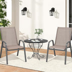Patio Chairs Set of 2, All Weather Outdoor Dining Chairs | Stackable Dining - Image 2
