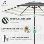 JEAREY 7.5 ft Outdoor Patio Umbrella, Table Umbrella, Tilt & Crank lift - Image 3