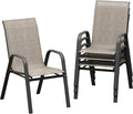 Garvee Patio Chairs Set of 4, Stackable Chairs by Garvee