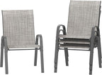 Amopatio Patio Chairs Set of 4, Outdoor Stackable Dining Chairs by Amopatio