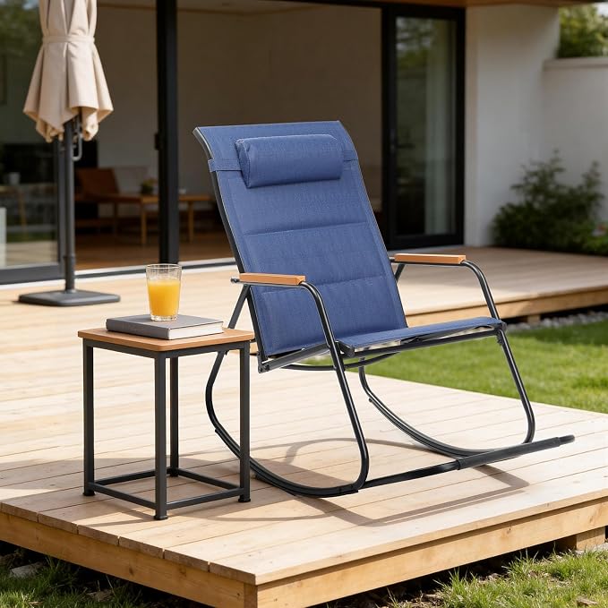 VINGLI Outdoor Rocking Chair, Textilene Mesh Patio Rocker, Outdoor Rocker - Image 2