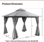 10'x10' Outdoor Gazebo, Metal Frame Heavy Duty Patio Canopy Tent Shelter - Image 6