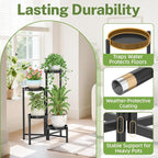 iDavosic.ly Plant Stand Indoor Outdoor, 4 Tier Metal Corner Shelf, Folding - Image 5