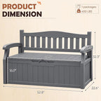 JUMMICO 80 Gallon Resin Outdoor Storage Bench Waterproof, Deck Box | Large Deck - Image 3