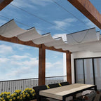 Windscreen4less 4' x 13' Retractable Sun Shade Canopy Cover Sliding Wave Shade by Windscreen4less