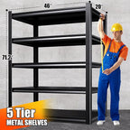 46''W Garage shelving, 2500lbs AdjustableTall Heavy Duty Shelving, 5T Garage - Image 3