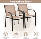 GIANTEX Set of 4 Outdoor Patio Chairs, Stackable Lawn Chairs - Image 8
