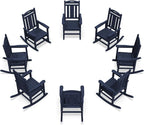 Oversized Outdoor Rocking Chairs Set of 8, 380lbs Heavy-Duty Large Patio Rocker by CIOKEA