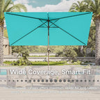 6.5' x 10' Rectangular Patio Umbrella Large Outdoor Market Umbrella w/UV - Image 7