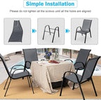 MEDIMALL Patio Chairs, Stackable Patio Chairs Set of 4, Outdoor Dining Chairs - Image 8
