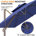 9' X 12' Cantilever Outdoor Patio Umbrellas - Image 6