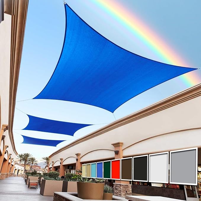 Royal Shade 7' x 8' Custom Size Blue Rectangle Sunshade Sail by RoyalShade