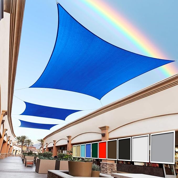 Royal Shade 10' x 22' Blue Rectangle Square Sun Shade Sail Order to Make by RoyalShade