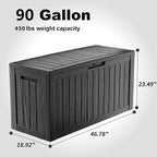 90 Gallon Waterproof Outdoor Storage Box, Resin Deck Box, Lockable Outside - Image 2