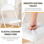 8 Pack Padded Folding Chairs, Portable Metal Foldable Chairs - Image 5