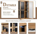 Outdoor Storage Cabinet, Wood & Metal Storage Shed - Image 4